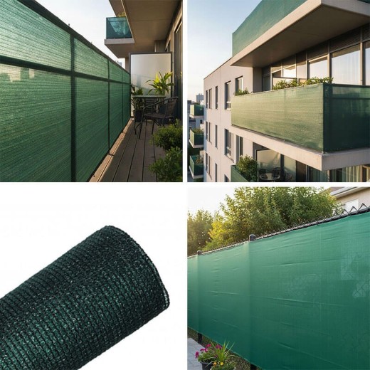 Filet brise-vue - Vert/Noir - 85% d'occultation