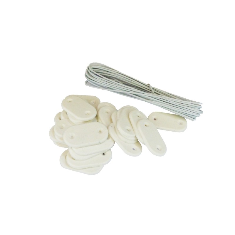 Kit de fixation - 26 pastilles + 4 m de fil de fer - Spécial filet brise-vue Kit de fixation - 26 pastilles + 4 m de fil de fer - Spécial filet brise-vue