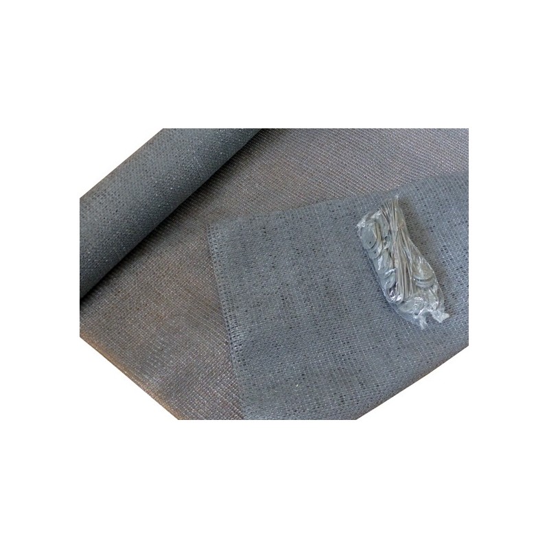 Filet brise-vue - Gris clair - 90 % d'occultation - 1 kit de fixation offert Filet brise-vue - Gris clair - 90 % d'occultation - 1 kit de fixation offert